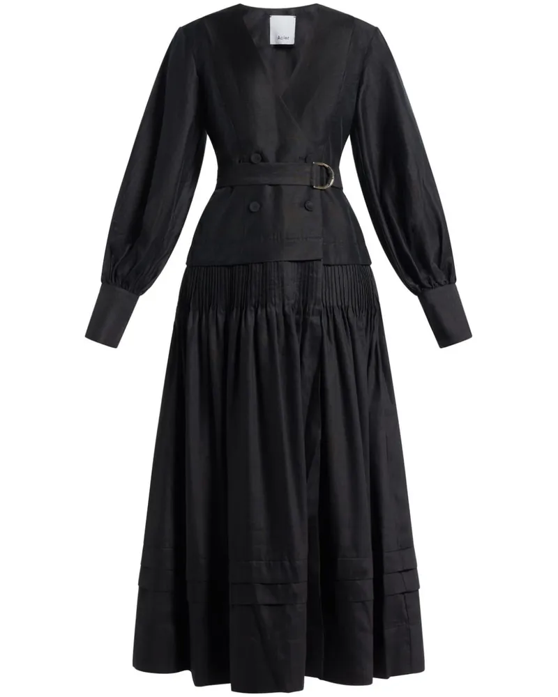 Acler Penfold Midikleid - Schwarz Schwarz