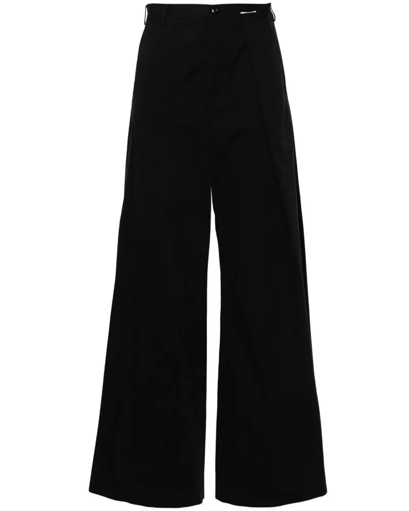 Maison Margiela Halbhohe Wide-Leg-Hose - Schwarz Schwarz