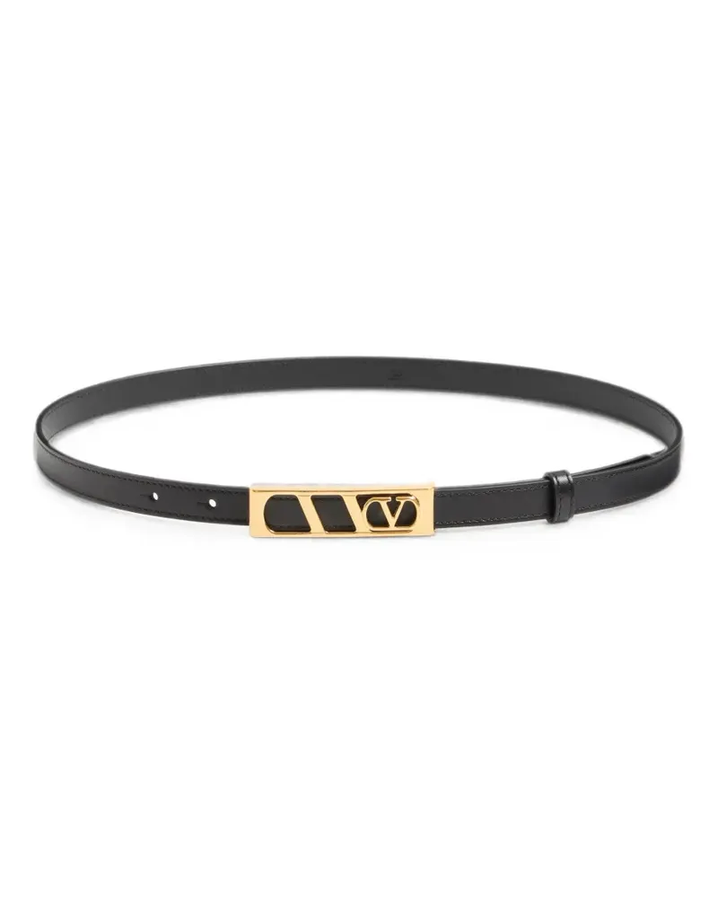 Valentino Garavani Gürtel mit eckiger VLogo Signature-Schnalle - Schwarz Schwarz