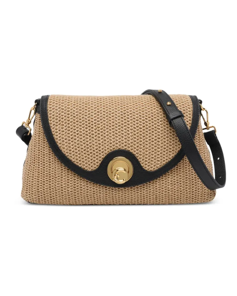 Coccinelle Nikila Straw shoulder bag - Nude Nude