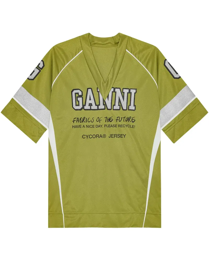 Ganni Future Mesh T-Shirt - Grün Grün