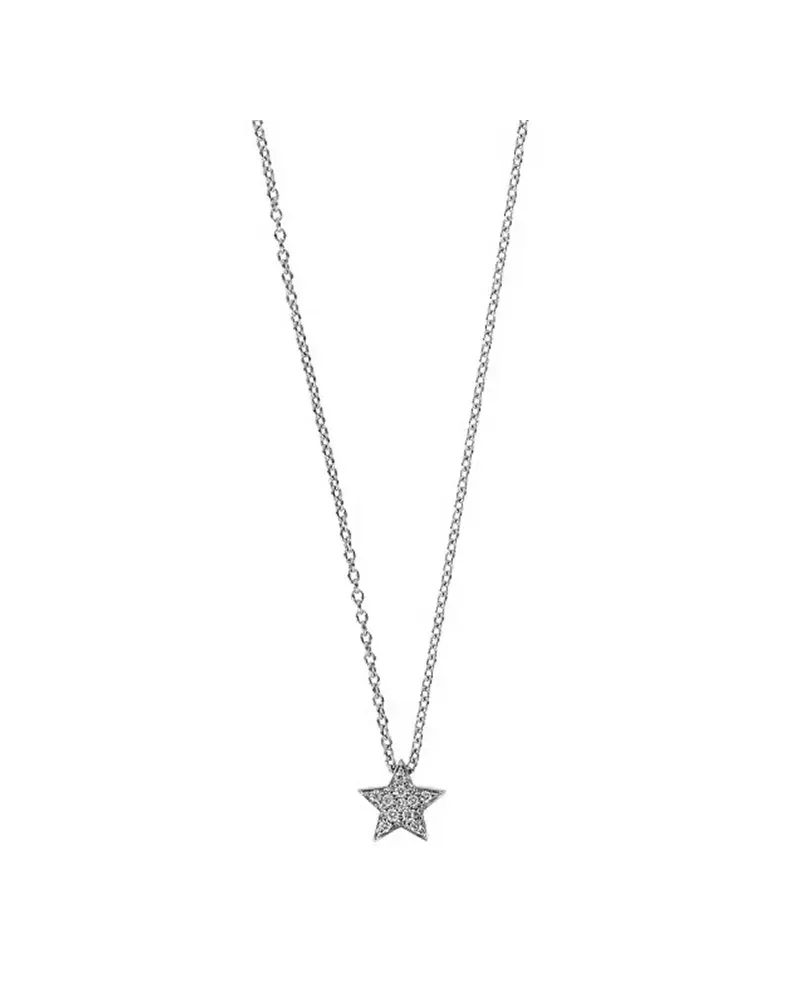 Alinka 18kt Weißgoldhalskette mit Diamanten - Silber Silber