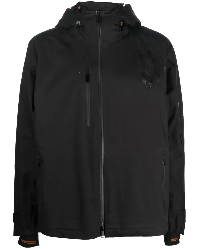 Ermenegildo Zegna Kapuzenjacke mit Reißverschluss - Schwarz Schwarz