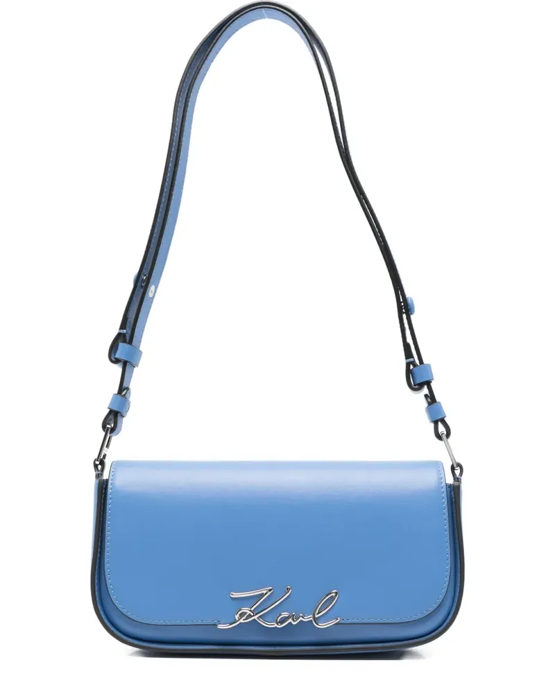 Karl Lagerfeld Schultertasche aus Leder - Blau Blau