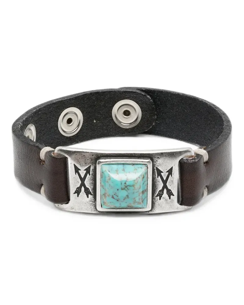 ERALDO turquoise-embellished leather bracelet - Braun Braun