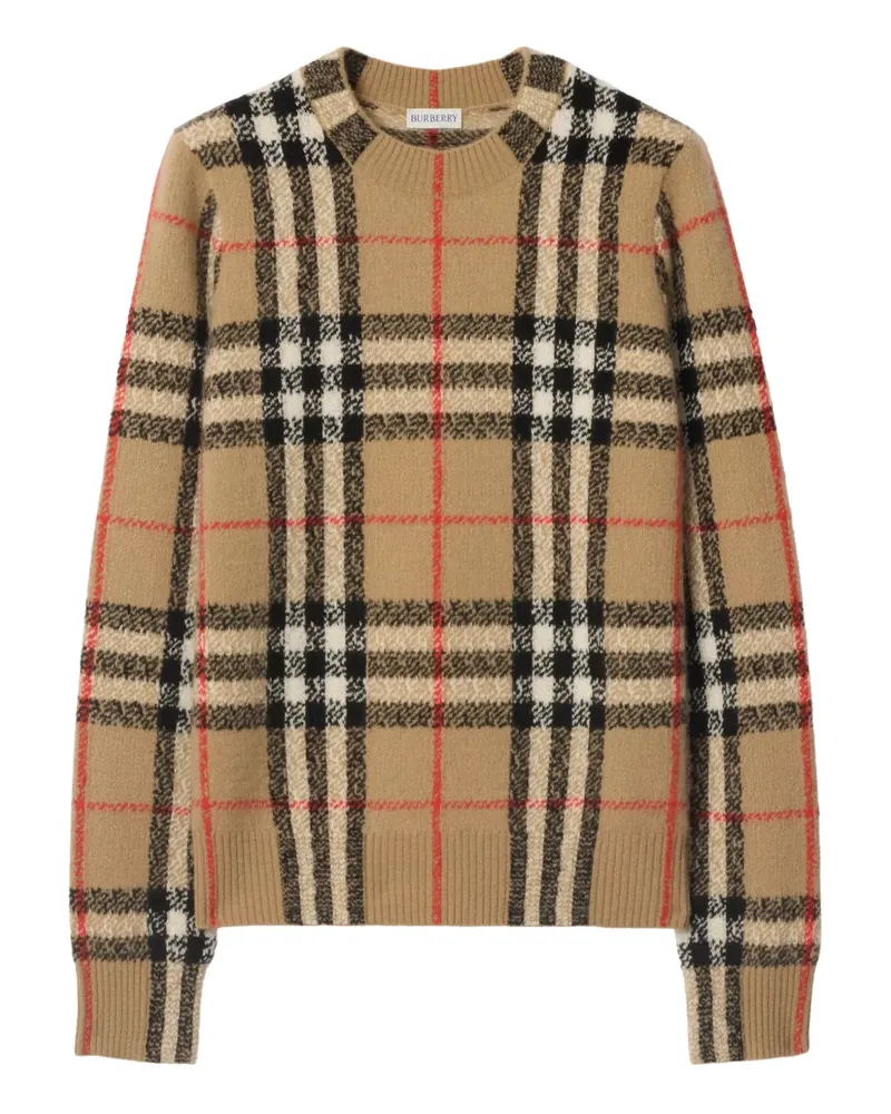 Burberry Karierter Kaschmirpullover - Nude Nude