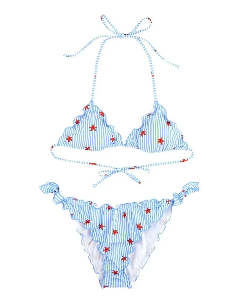 MC2 Saint Barth Gestreifter Starfish Bikini - Blau Blau