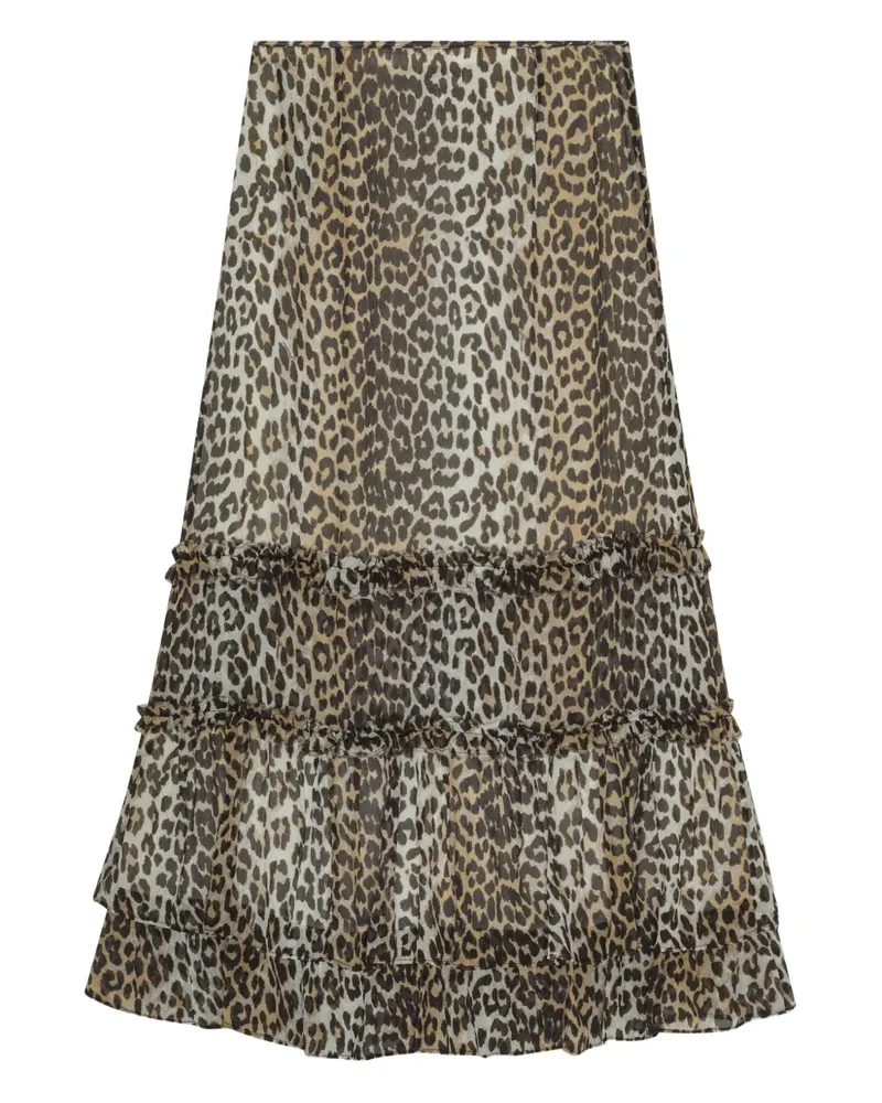 Ganni Rock mit Leoparden-Print - Nude Nude