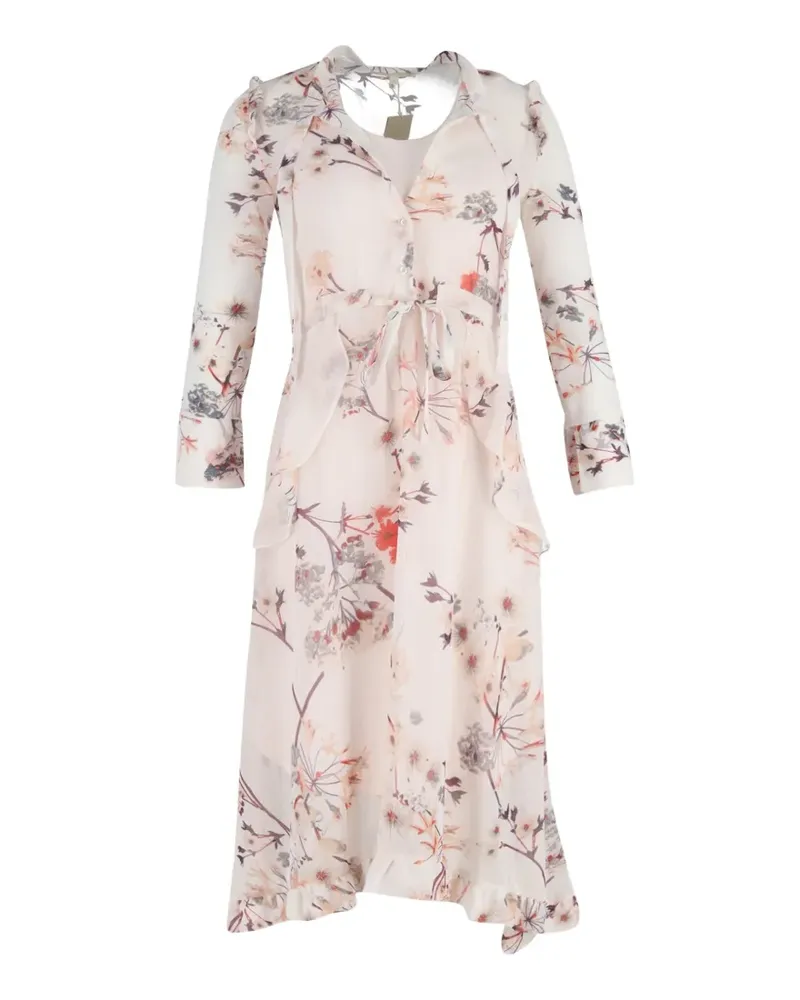Maje Midikleid mit Blumen-Print - Rosa Rosa