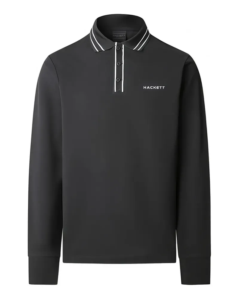 Hackett striped collar polo shirt - Schwarz Schwarz