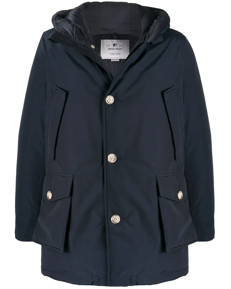 Woolrich Gefütterter Kapuzenmantel - Blau Blau