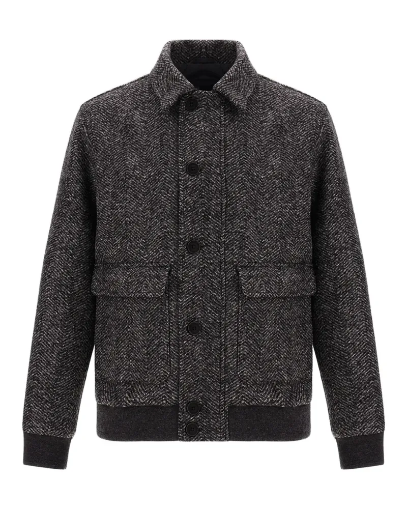 Herno Jacke mit Fischgrätenmuster - Grau Grau