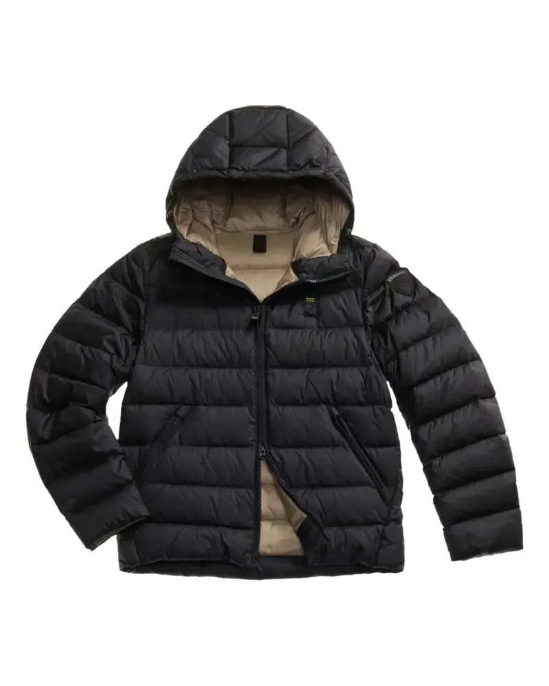Blauer quilted coat - Schwarz Schwarz