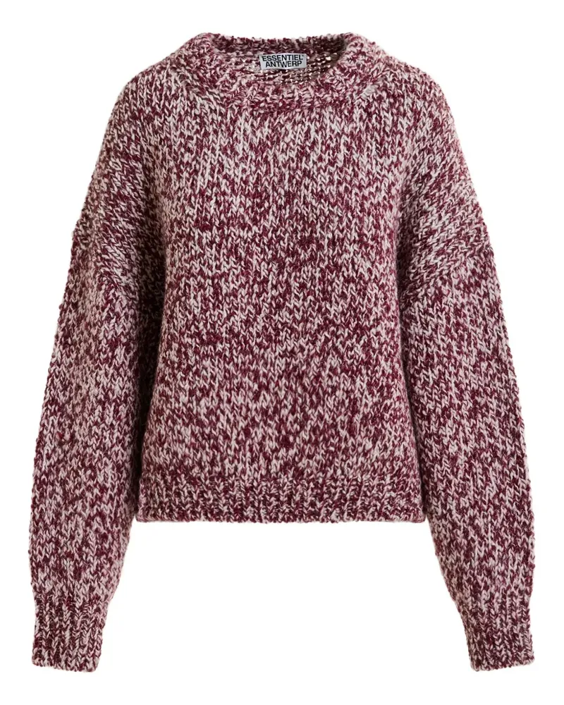 Essentiel Izura Pullover mit geripptem Saum - Rot Rot