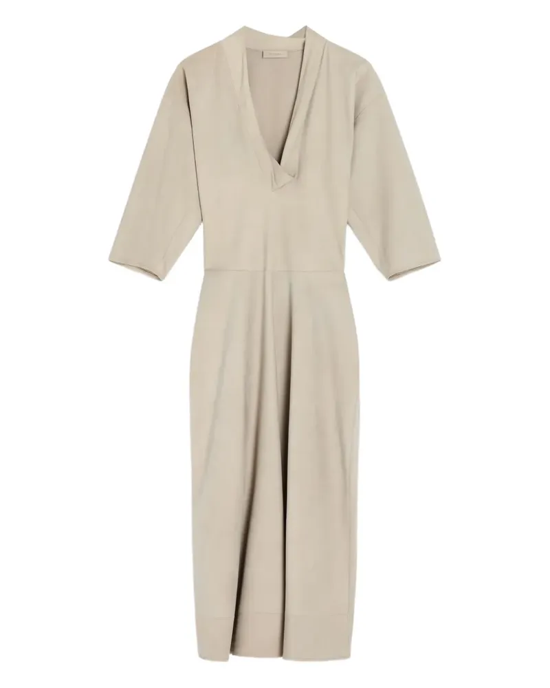 Christophe Lemaire Midikleid mit V-Ausschnitt - Nude Nude