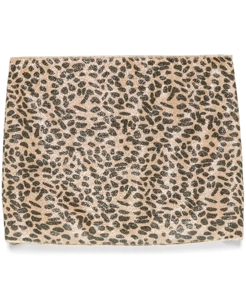Oséree Minirock mit Leoparden-Print - Gold Gold
