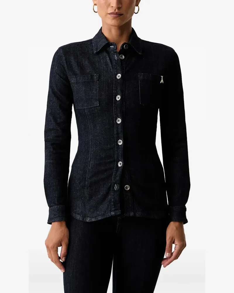 Patrizia Pepe Fly logo-plaque denim shirt - Blau Blau