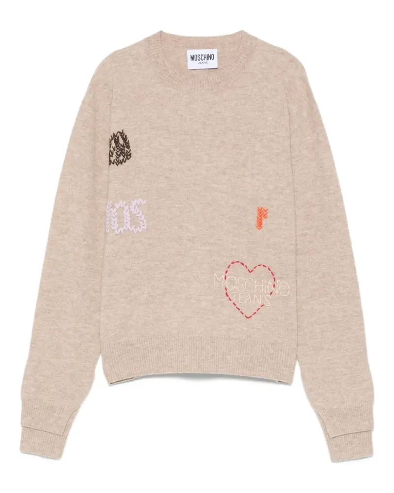 Moschino Pullover mit Logo-Stickerei - Nude Nude