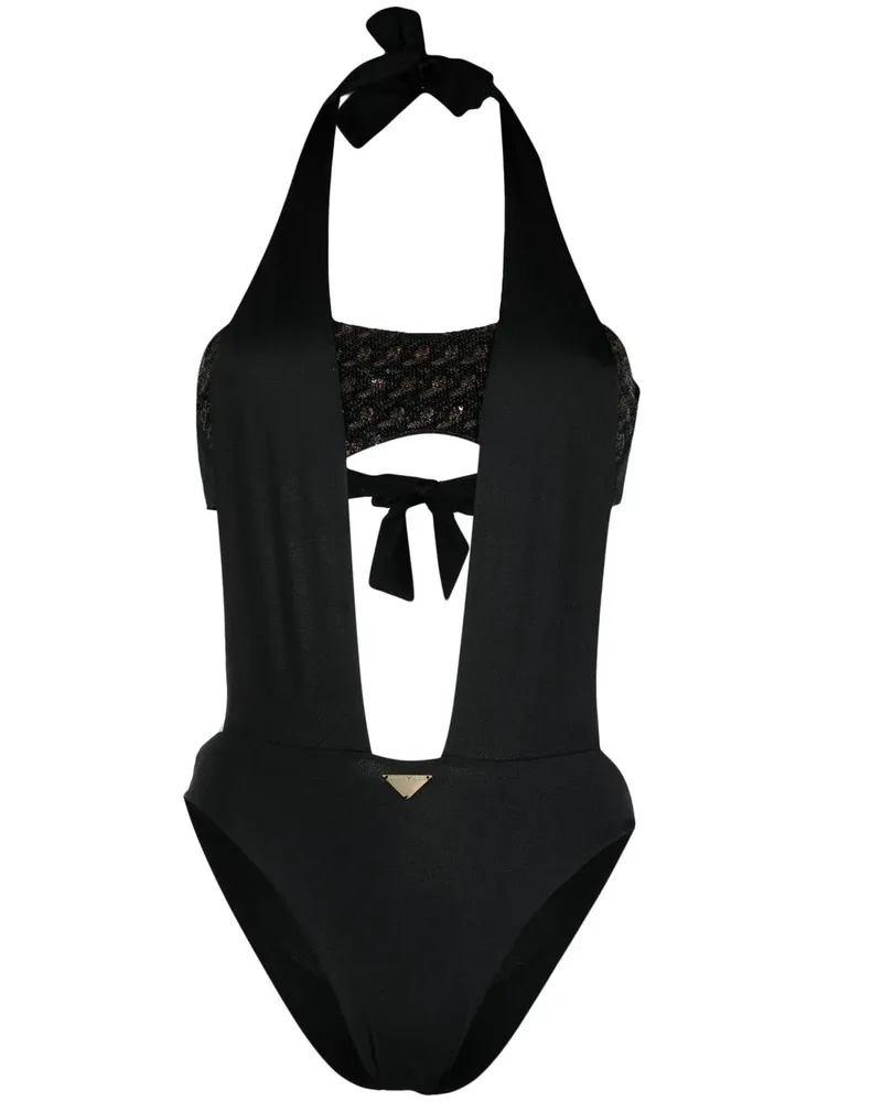 Emporio Armani Badeanzug mit Cut-Out - Schwarz Schwarz