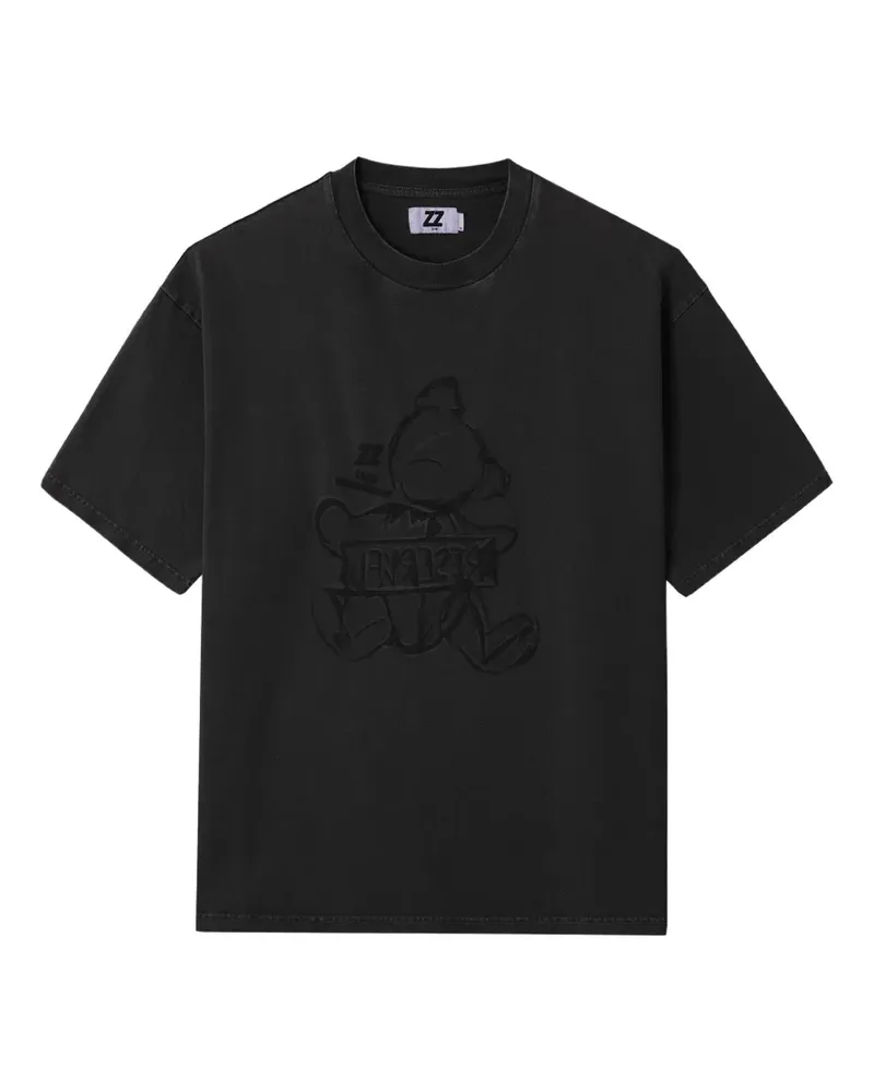 Izzue embossed-graphic T-shirt - Schwarz Schwarz