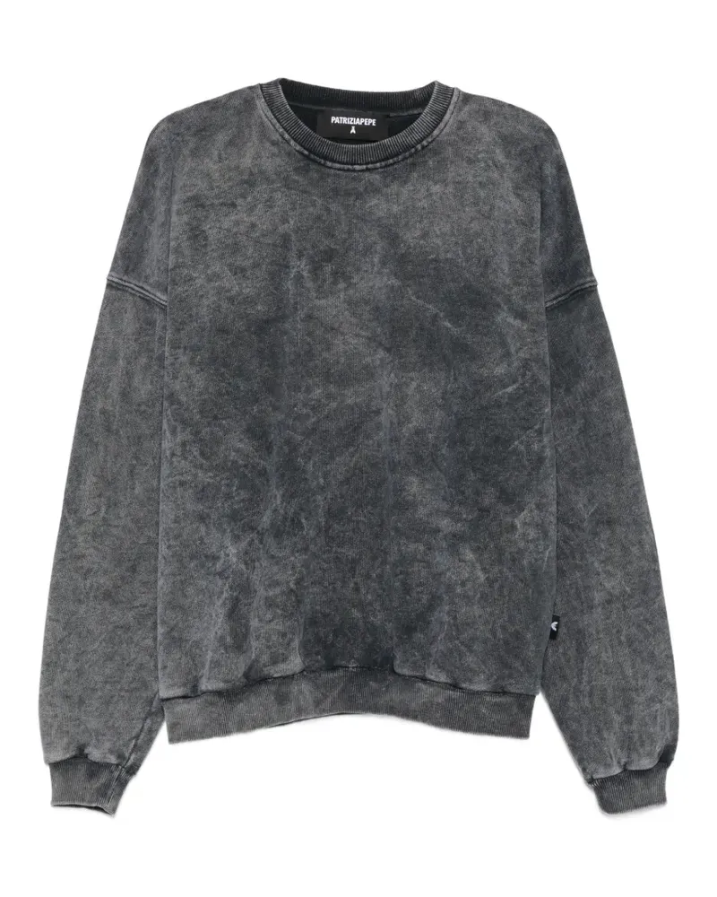 Patrizia Pepe washed-effect appliqué sweater - Grau Grau