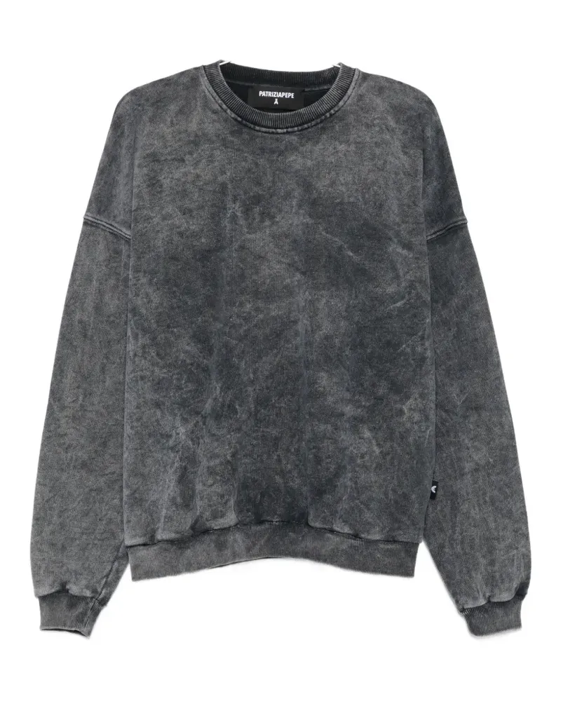 Patrizia Pepe washed-effect appliqué sweater - Grau Grau