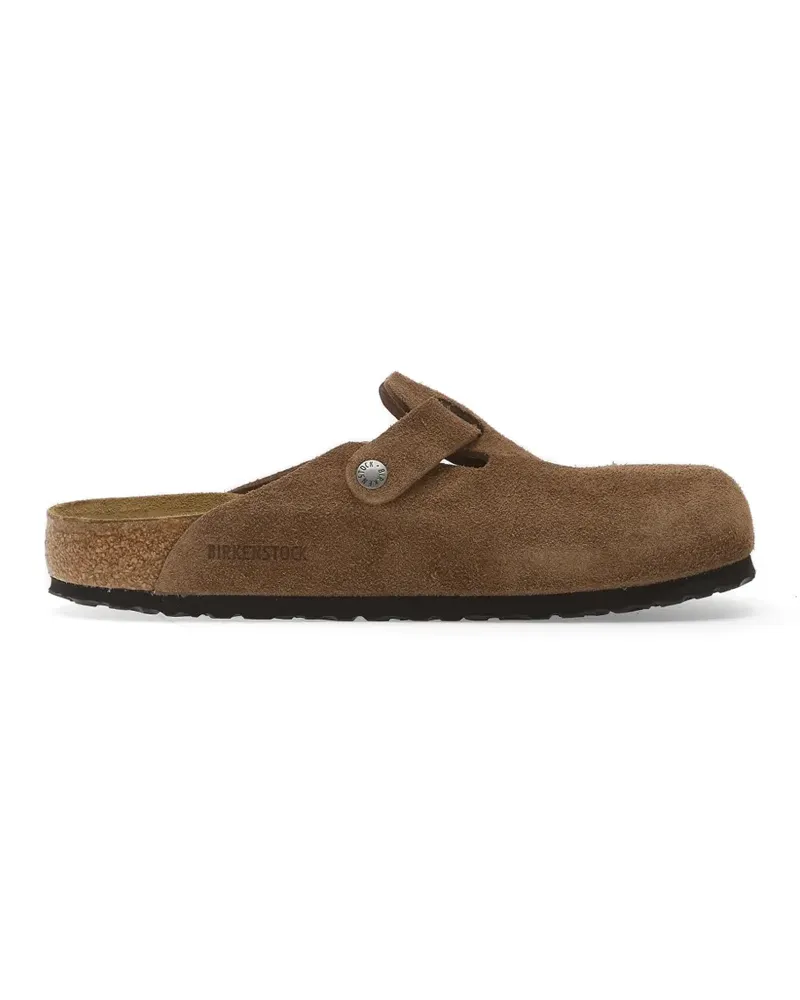 Birkenstock Boston calf suede buckle-fastening mules - Braun Braun