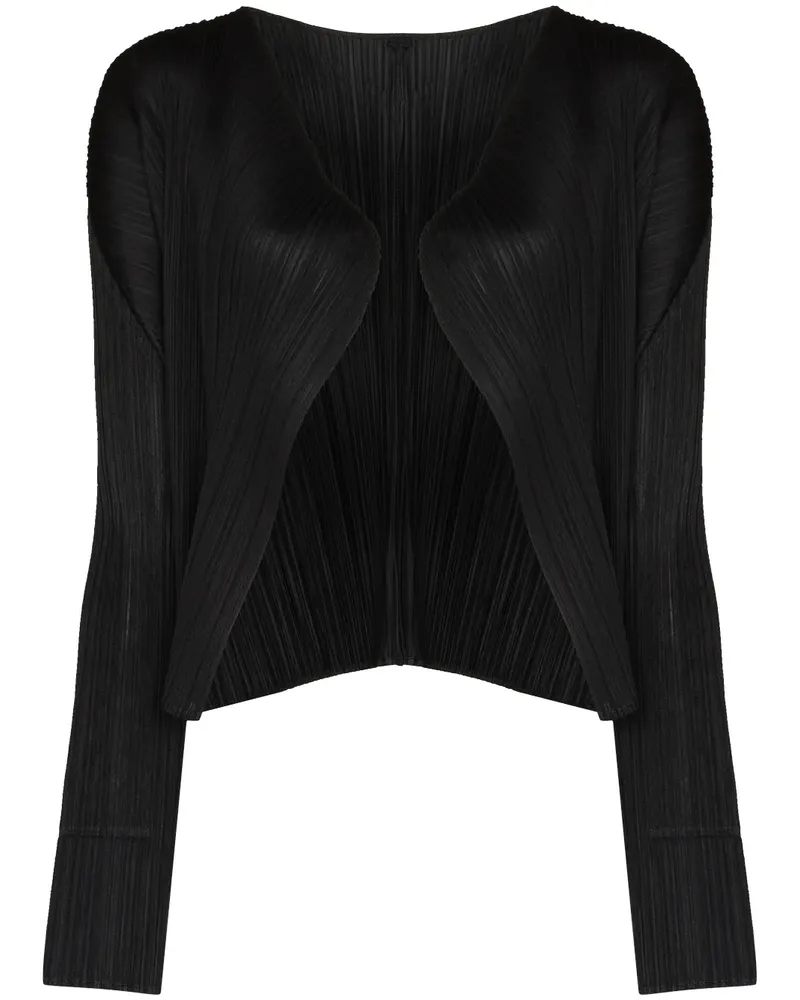 Issey Miyake Plissierter Cardigan - Schwarz Schwarz