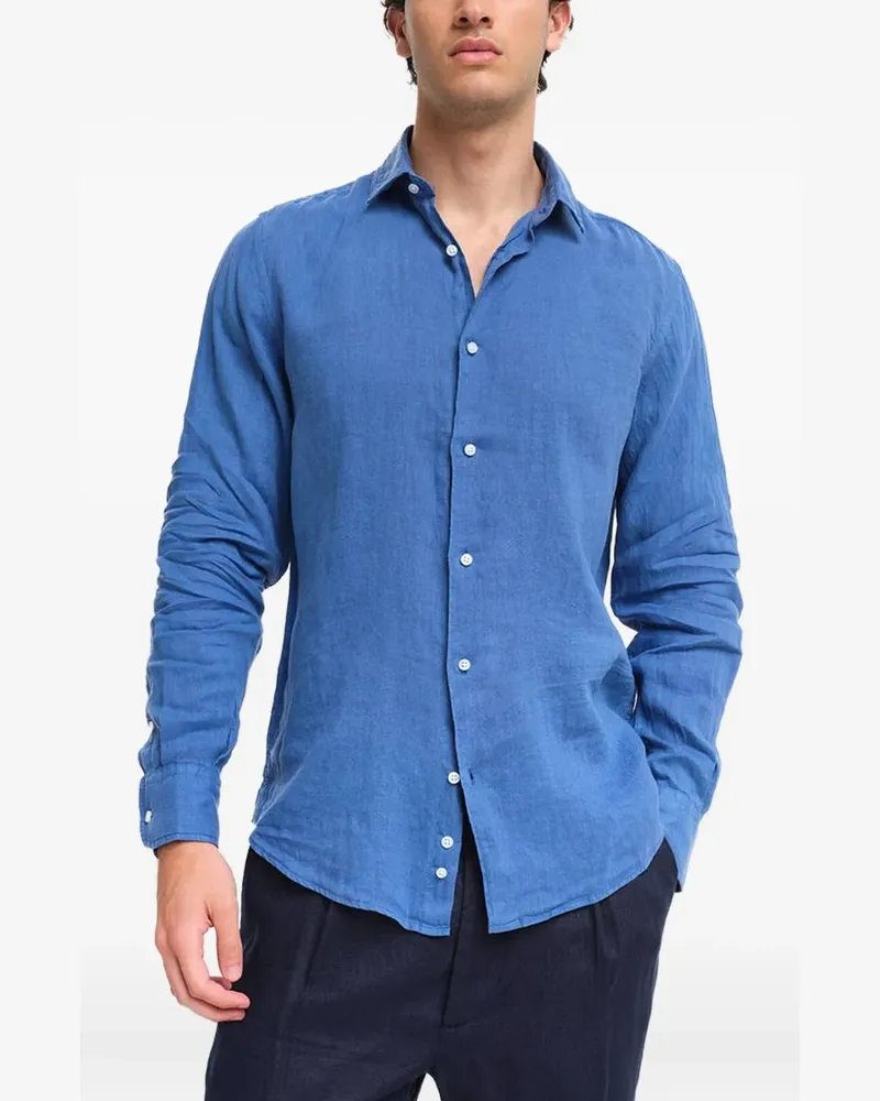 PENINSULA buttoned linen shirt - Blau Blau