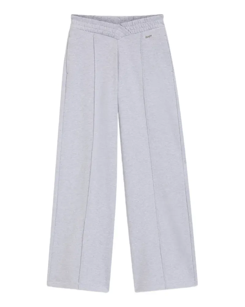 HUGO BOSS logo-plaque wide-leg track pants - Grau Grau