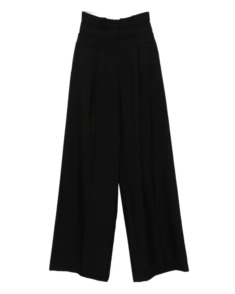 Viktor & Rolf High-Waist-Hose mit Bundfalten - Schwarz Schwarz