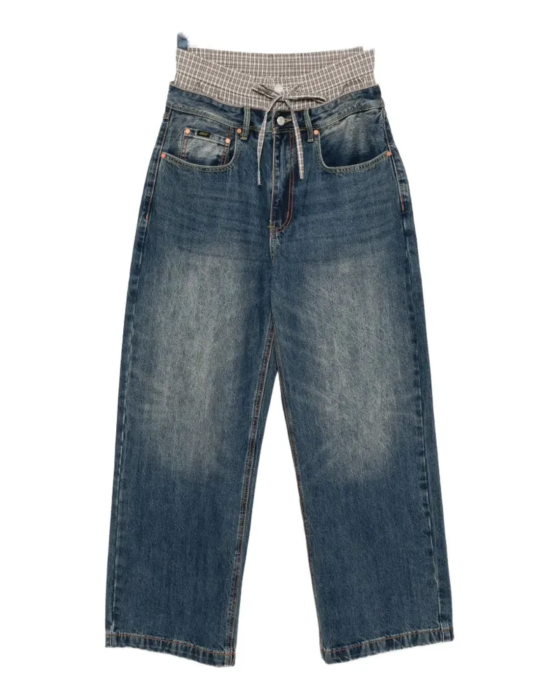 Andersson Bell truck-layered wide-leg jeans - Blau Blau
