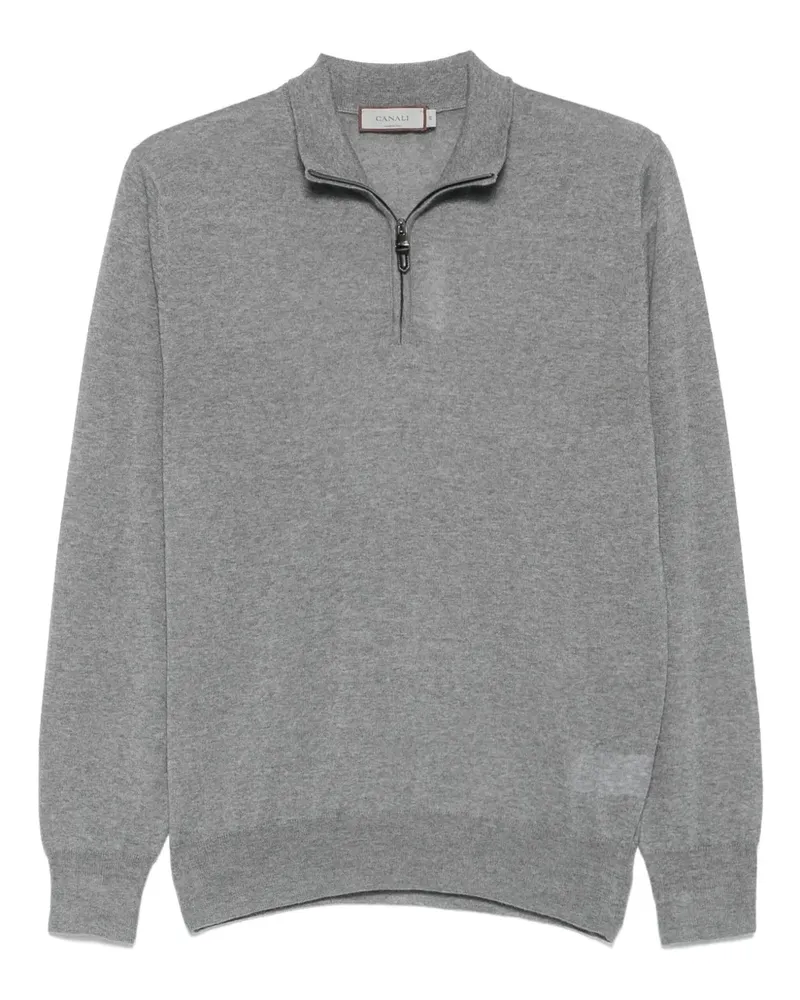 Canali Pullover mit Reißverschluss - Grau Grau