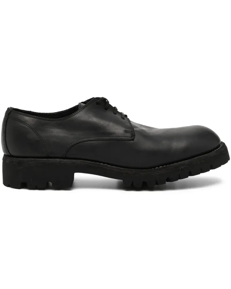 GUIDI Derby-Schuhe aus Leder - Schwarz Schwarz