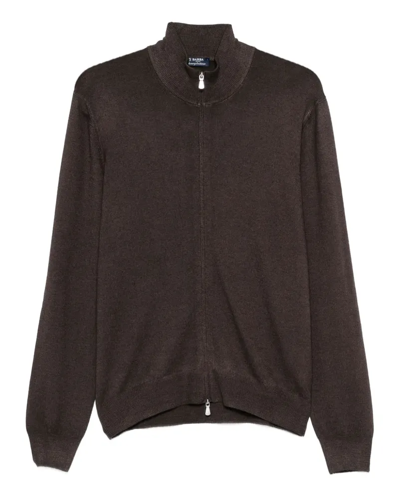 BARBA Pullover mit Reißverschluss - Braun Braun