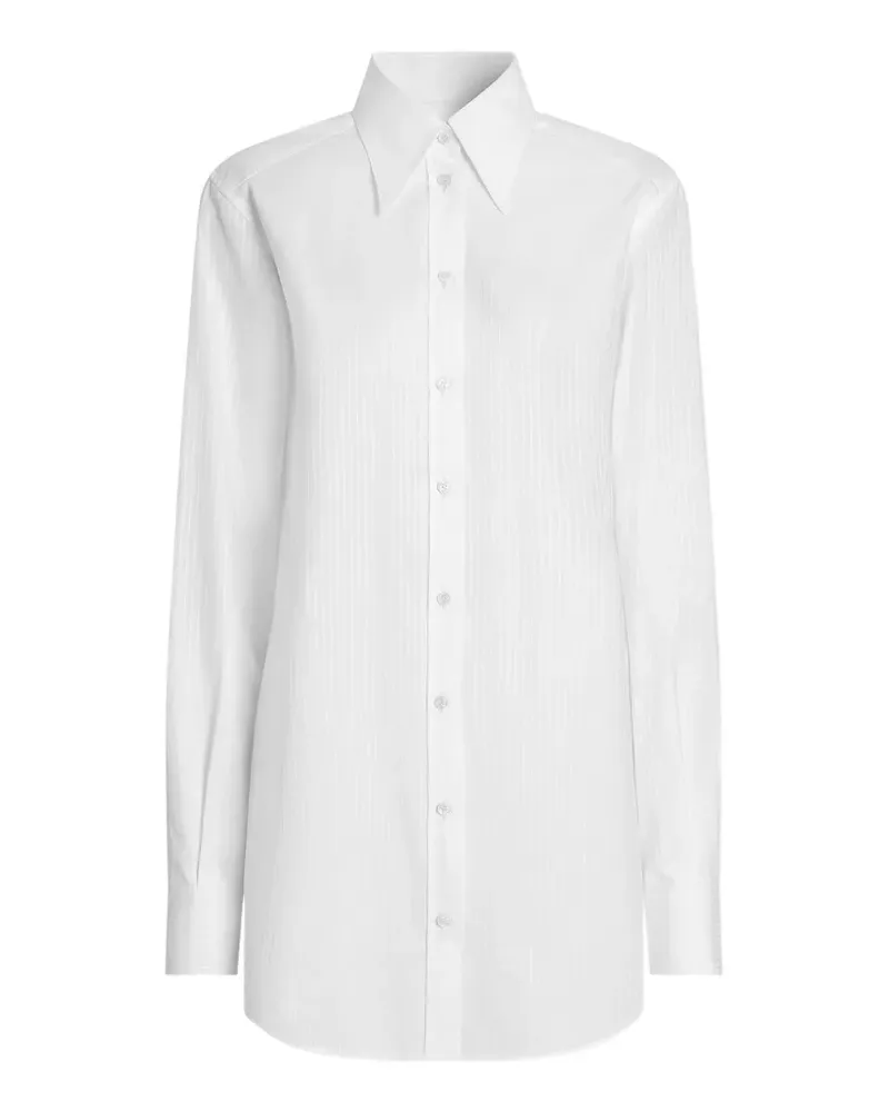 Dolce & Gabbana Gestreiftes Popeline-Hemd - Weiß Weiß