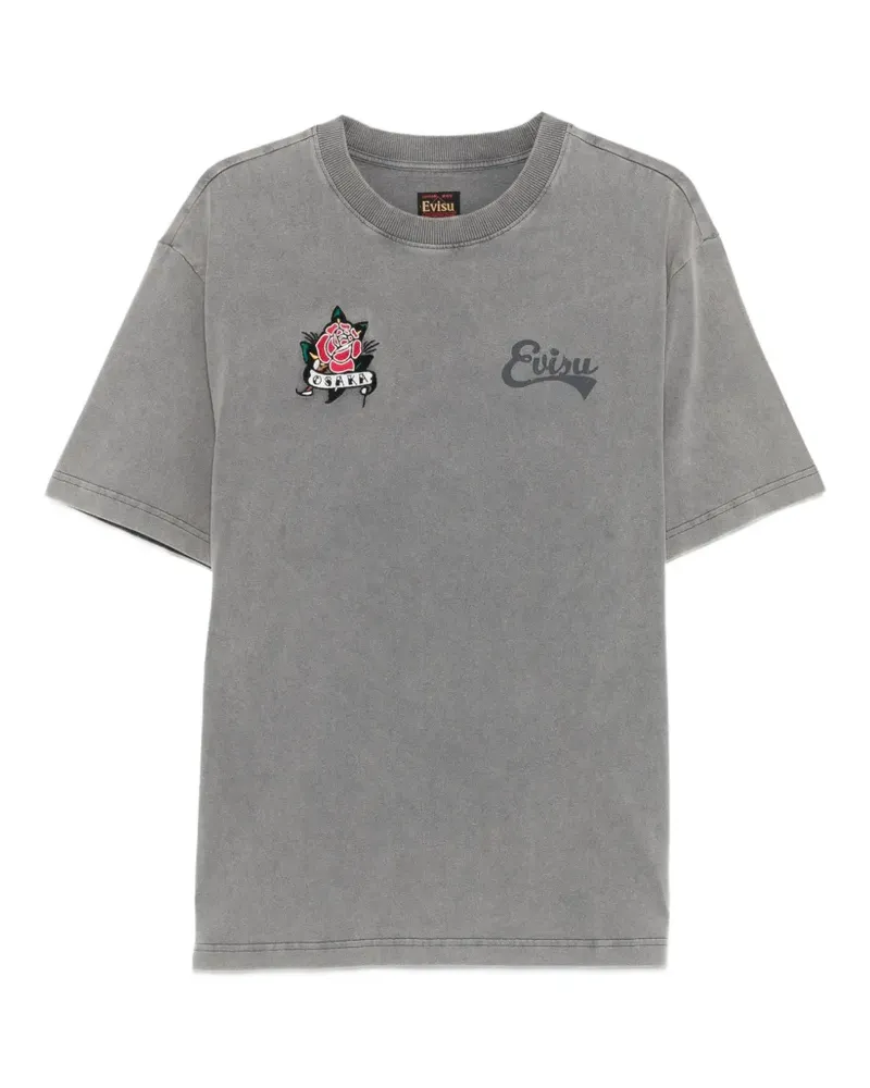 Evisu logo-print T-shirt - Grau Grau