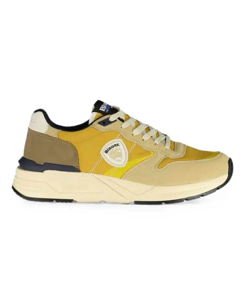 Blauer logo-patch low-top sneakers - Gelb Gelb