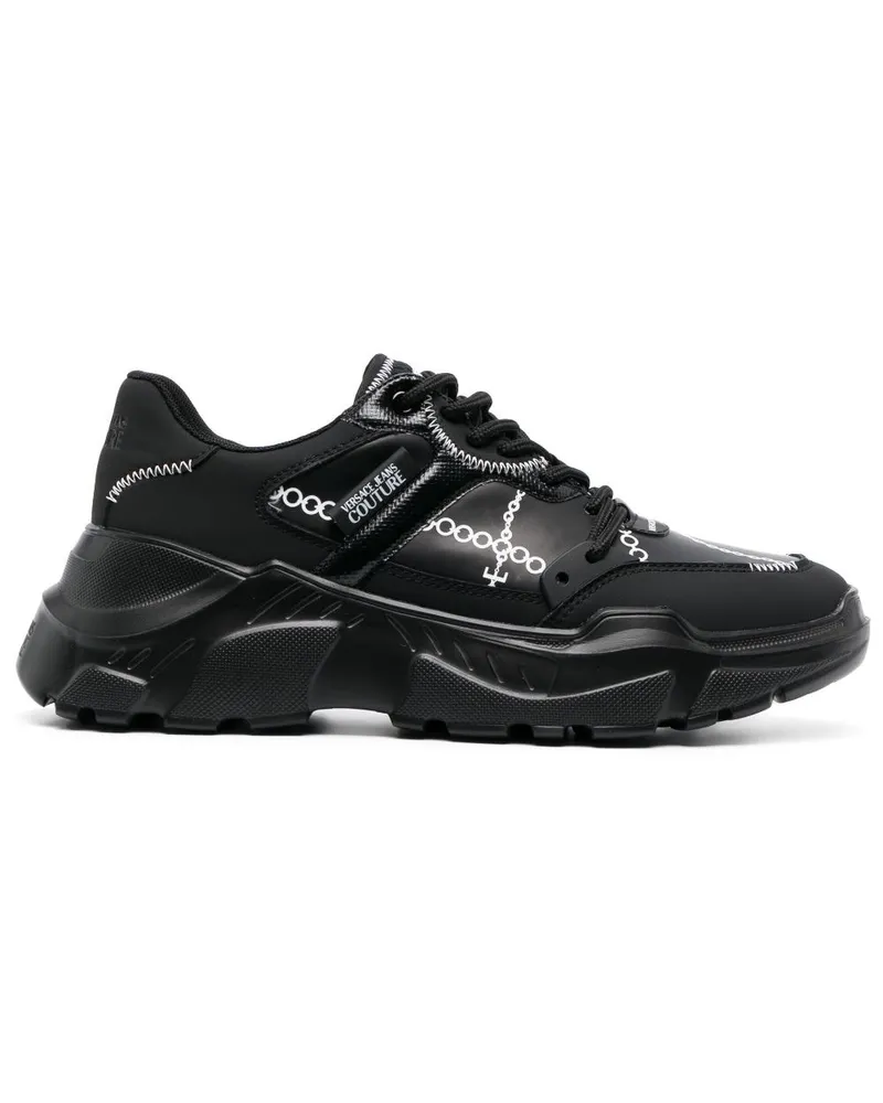 Versace Jeans Sneakers mit Ketten-Print - Schwarz Schwarz
