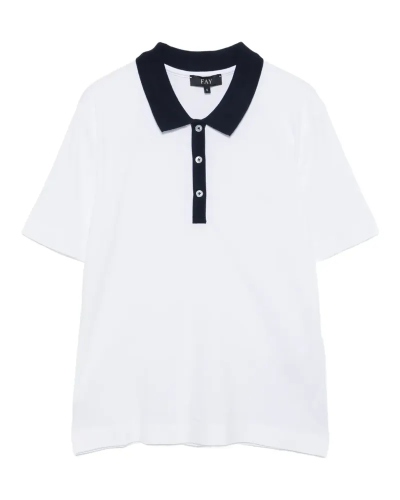 Fay buttoned collar polo - Weiß Weiß