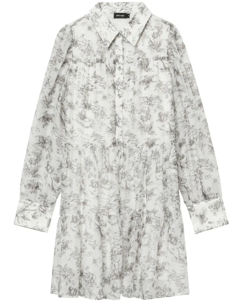 Tout a Coup Kleid mit Blumen-Print - Weiß Weiß