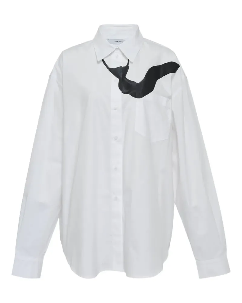 pushBUTTON Hemd mit Flying-Tie-Print - Weiß Weiß