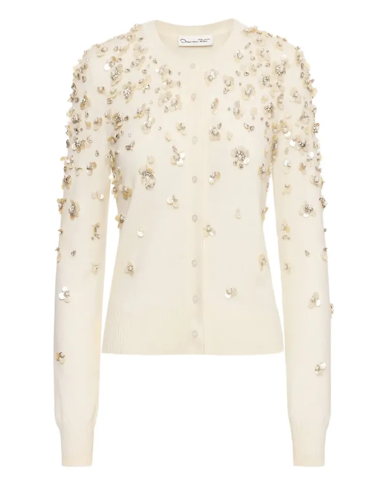 Oscar de la Renta Bestickter Cardigan - Weiß Weiß