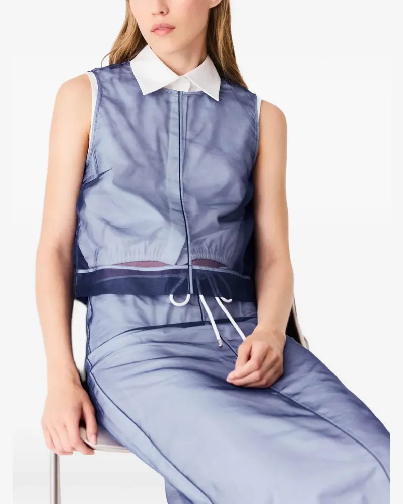 Maje x Blanca Miró ärmelloses Hemd mit Organza-Overlay - Blau Blau
