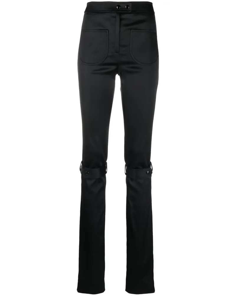 Courrèges Hose aus Satin - Schwarz Schwarz