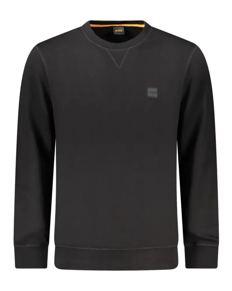 HUGO BOSS Pullover mit Logo-Patch - Schwarz Schwarz