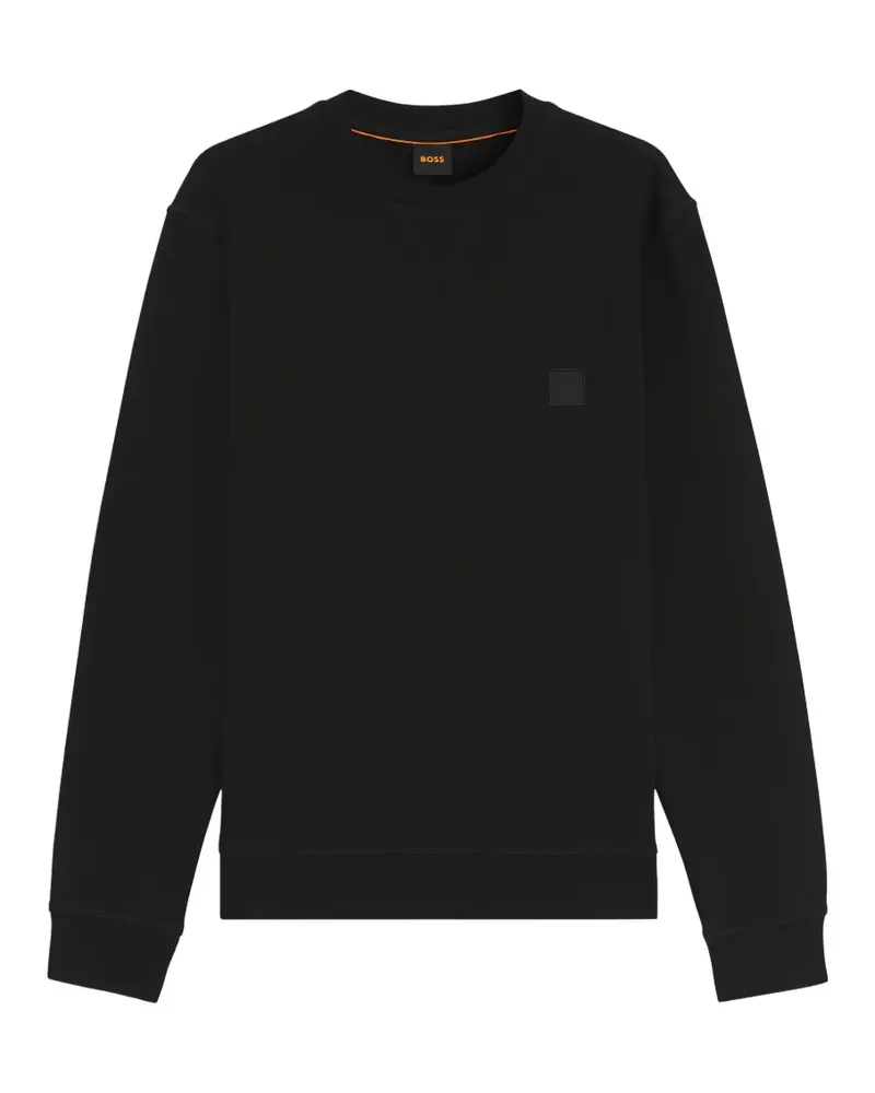 HUGO BOSS Sweatshirt mit Logo-Patch - Schwarz Schwarz