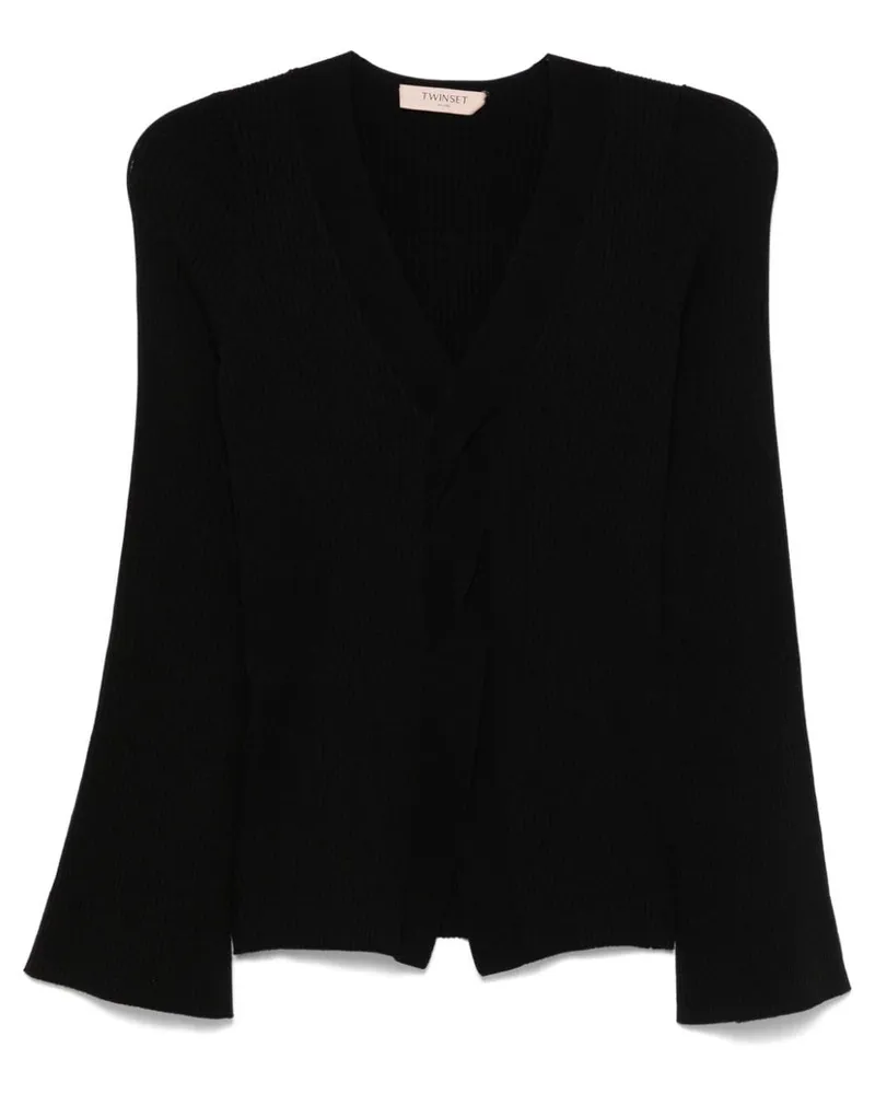 Twin-Set Pullover mit verdrehtem Detail - Schwarz Schwarz