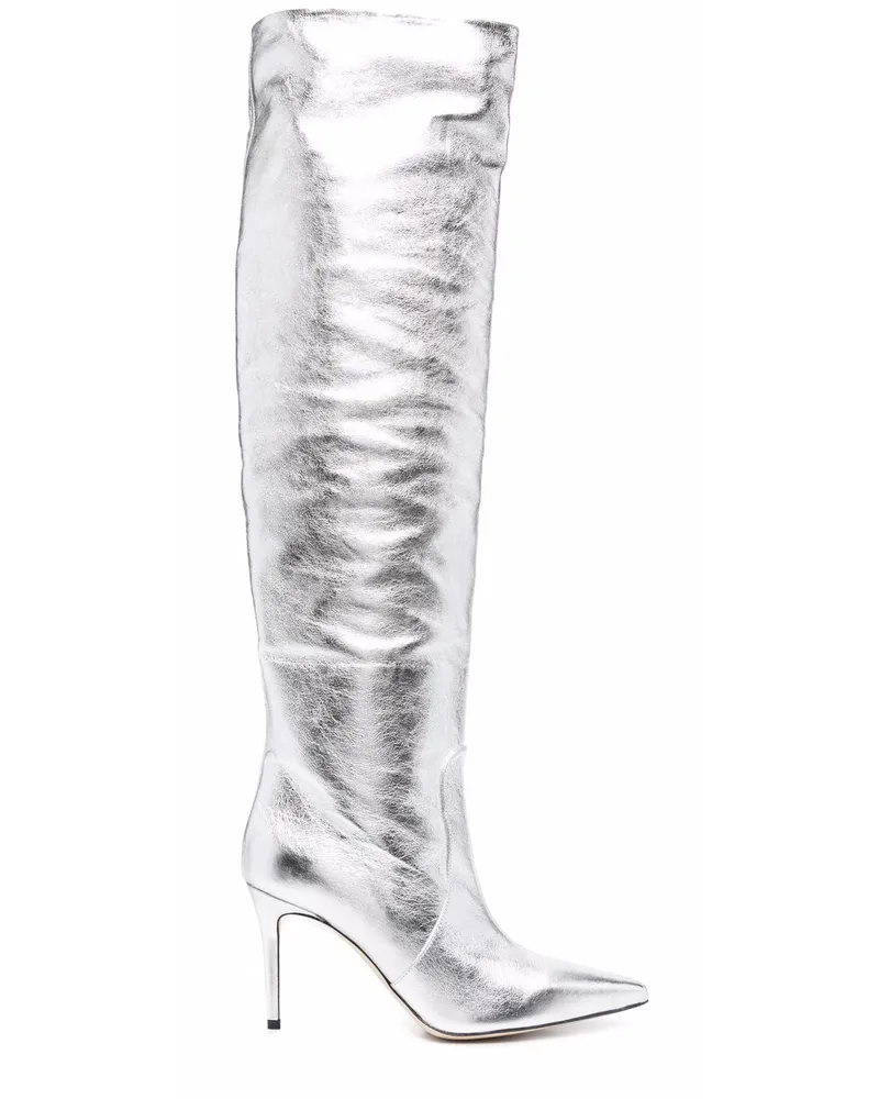 Scarosso Stiefel im Metallic-Look - Grau Grau