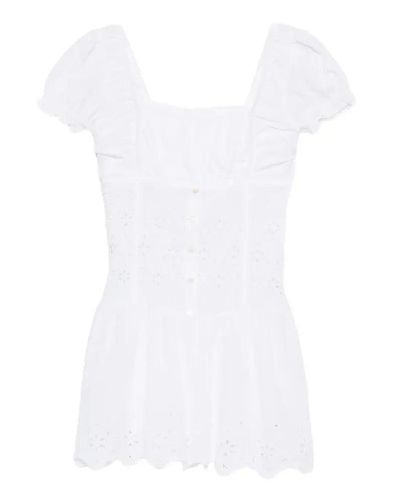 Frankies Bikinis Lucien broderie-anglaise puff-sleeve mini dress - Weiß Weiß